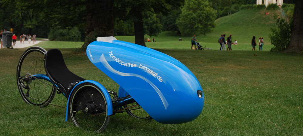 Mit dem Trike im Englischen Garten. Man kommt damit halt berall hin.